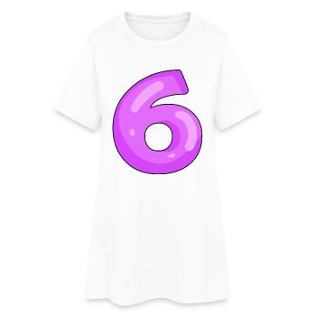 6 Lila - Robe T-shirt Femme - blanc - Devant