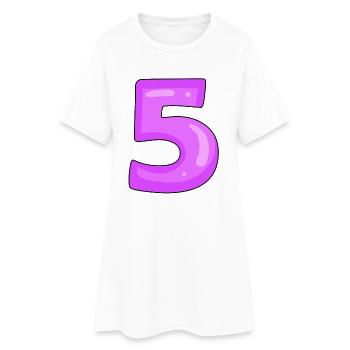 5 violet - Robe T-shirt Femme - blanc - Devant
