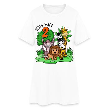 2. Geburtstag - Ich bin 2 - Tiere Wildnis - Frauen T-Shirt-Kleid - Weiß - Vorne