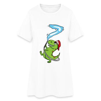 7ème anniversaire de dinosaures pompiers cadeau - Robe T-shirt Femme - blanc - Devant