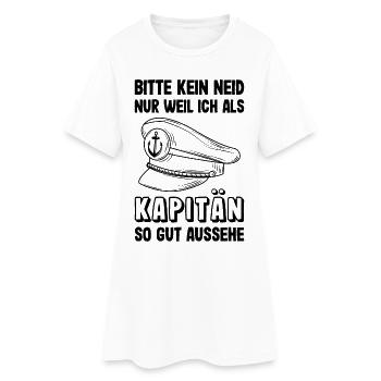Kapitän Mütze Käptn Bootsführerschein Schifffahrt - Frauen T-Shirt-Kleid - Weiß - Vorne