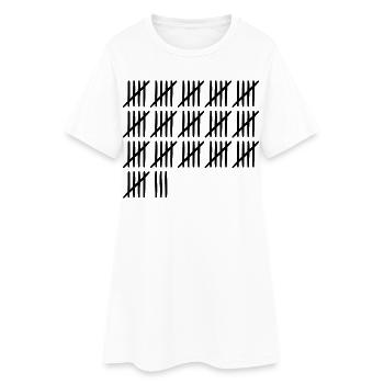 83 ans liste-traits 83 ans - Robe T-shirt Femme - blanc - Devant