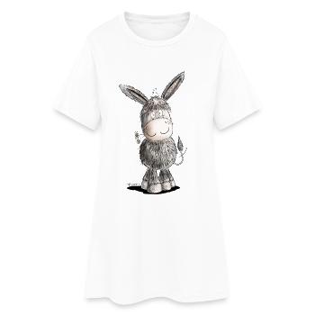 Happy Donkey I Animal Motif - Robe T-shirt Femme - blanc - Devant