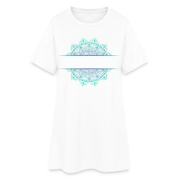 Mandala Cyan Green - Women’s T-Shirt Dress - white - Front