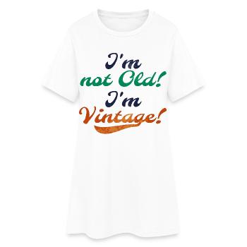 Alt Vintage Retro Statement - Frauen T-Shirt-Kleid - Weiß - Vorne