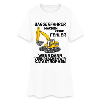 Bauarbeiter Baggerfahrer Bagger - Frauen T-Shirt-Kleid - Weiß - Vorne