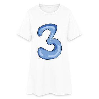 3 - Frauen T-Shirt-Kleid - Weiß - Vorne