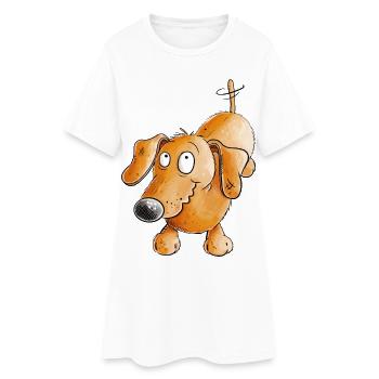 Happy Dachshund I Dachshund I Teckel I Dog - Women’s T-Shirt Dress - white - Front