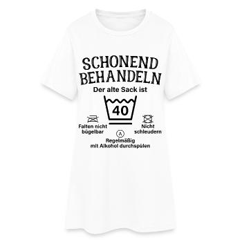 Schonend Behandeln Sack Geschenk 40. Geburtstag - Frauen T-Shirt-Kleid - Weiß - Vorne