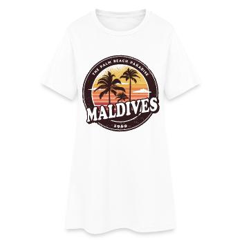Maldives Vintage Beach Design / Idée cadeau - Robe T-shirt Femme - blanc - Devant