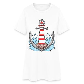 Phare d’Anchor - Robe T-shirt Femme - blanc - Devant