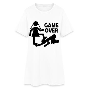 JGA Braut Bräutigam Heirat Game Over Geschenk - Frauen T-Shirt-Kleid - Weiß - Vorne