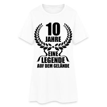 10 Jahre Im Dienst Dienstjubiläum Legende Arbeit - Frauen T-Shirt-Kleid - Weiß - Vorne