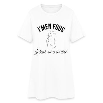 J'men fous j'suis une loutre - Robe T-shirt Femme - blanc - Devant