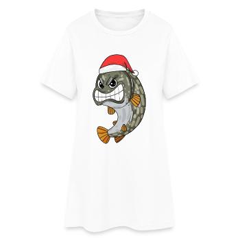 Pike Fish Christmas - Women’s T-Shirt Dress - white - Front