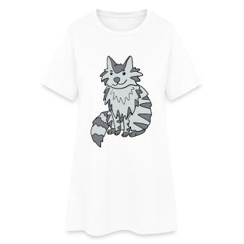 Maine Coon Chat - Robe T-shirt Femme - blanc - Devant