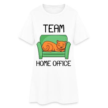 Home Office - Frauen T-Shirt-Kleid - Weiß - Vorne