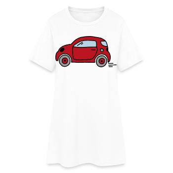 Car - Women’s T-Shirt Dress - white - Front