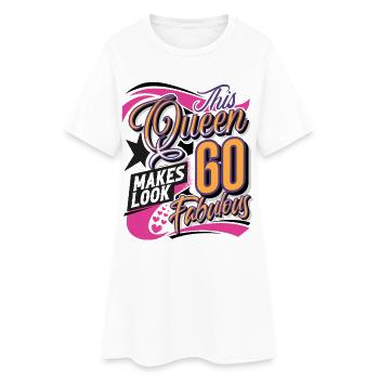 60ème anniversaire 60 ans Reine Femmes Femmes - Robe T-shirt Femme - blanc - Devant