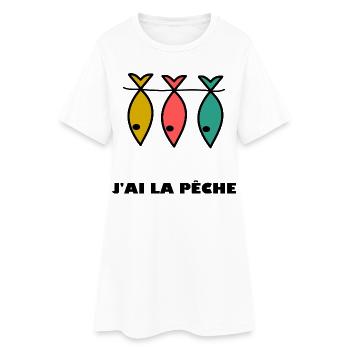 J'AI LA PÊCHE. HUMOUR. JE PEUX PAS. PÊCHE. POISSON - Robe T-shirt Femme - blanc - Devant