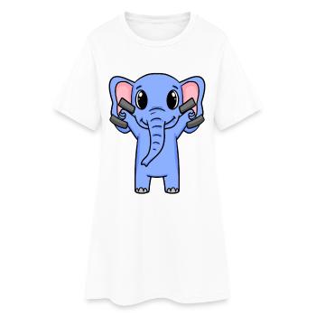 Elephant Fitness Motivation Gym Cadeau - Robe T-shirt Femme - blanc - Devant