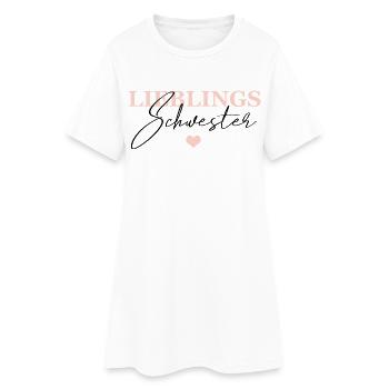 Lieblings Schwester - Frauen T-Shirt-Kleid - Weiß - Vorne