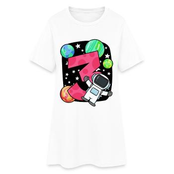 3 Geburtstag Junge - 3 Jahre alt - Ich bin 3 - Frauen T-Shirt-Kleid - Weiß - Vorne