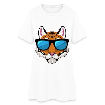 Tiger Sunglasses - Women’s T-Shirt Dress - white - Front