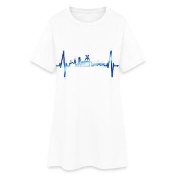 Bochum Herzschlag Bochumer Skyline Heimat Ruhrpott - Frauen T-Shirt-Kleid - Weiß - Vorne
