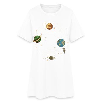 Planète - Robe T-shirt Femme - blanc - Devant