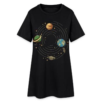 Planète - Robe T-shirt Femme - noir - Devant