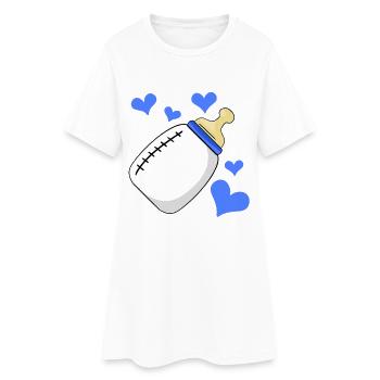 Milchflasche Junge Schwanger Geburt - Frauen T-Shirt-Kleid - Weiß - Vorne