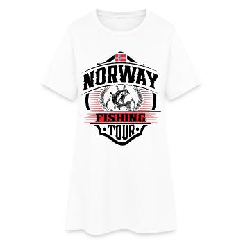 Norvège Pêche Pêcheur Pêcheur - Robe T-shirt Femme - blanc - Devant