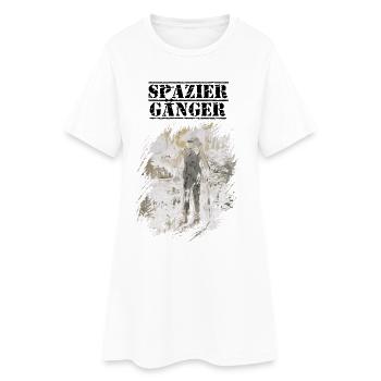 Spaziergänger - Frauen T-Shirt-Kleid - Weiß - Vorne