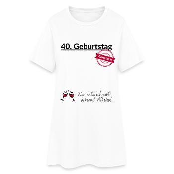 Gästebuch zum Unterschreiben – 40. Geburtstag 1986 - Frauen T-Shirt-Kleid - Weiß - Vorne