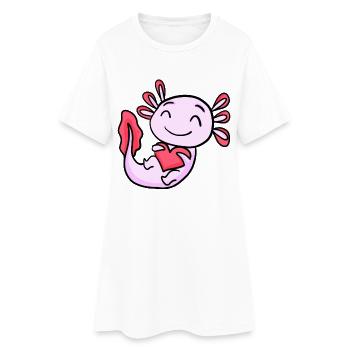 Cœur Axolotl - Robe T-shirt Femme - blanc - Devant