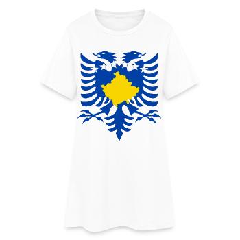Albanie Kosovo Drapeau - Robe T-shirt Femme - blanc - Devant