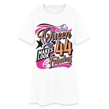 44. Geburtstag 44 Jahre Queen Frauen Damen - Frauen T-Shirt-Kleid - Weiß - Vorne