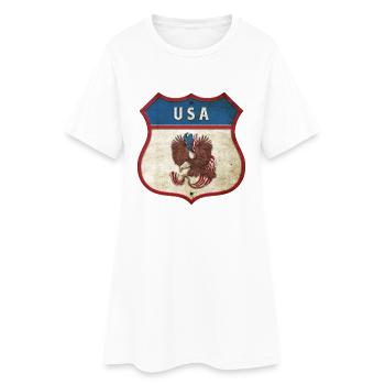 USA coat of arms eagle design - Women’s T-Shirt Dress - white - Front