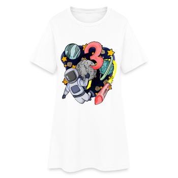 3 Geburtstag Junge - 3 Jahre alt - Ich bin 3 - Frauen T-Shirt-Kleid - Weiß - Vorne