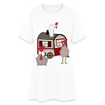 Remorque Poulailler volaille ferme avicole - Robe T-shirt Femme - blanc - Devant