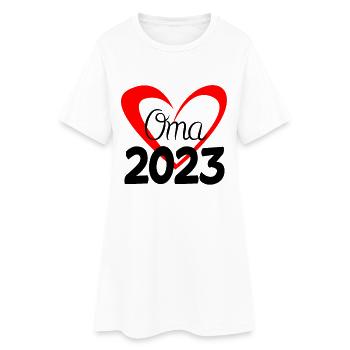 Oma 2023 - Werdende Oma - Frauen T-Shirt-Kleid - Weiß - Vorne