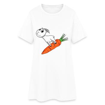 Karotte Ziege Ziegenbock - Frauen T-Shirt-Kleid - Weiß - Vorne