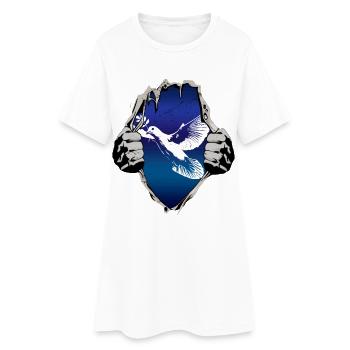 Colombe de la paix sous la chemise - Robe T-shirt Femme - blanc - Devant