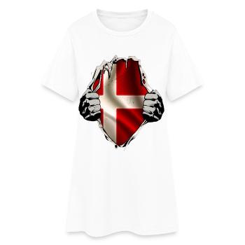 Le Danemark sous la chemise - Robe T-shirt Femme - blanc - Devant