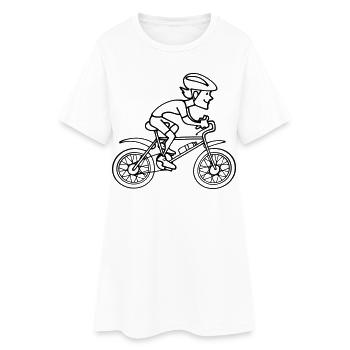 Cyclist - Women’s T-Shirt Dress - white - Front