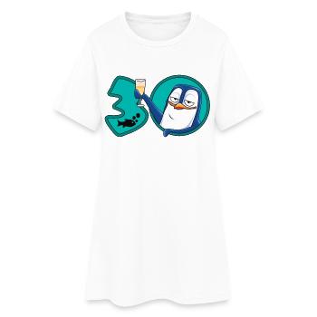30 ans anniversaire pingouin - Robe T-shirt Femme - blanc - Devant