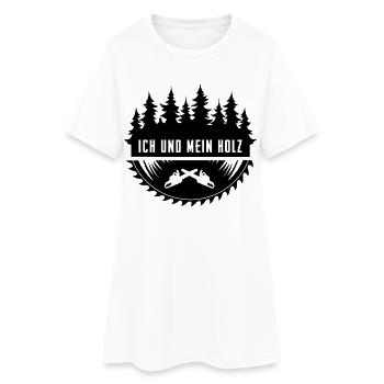 Holzfäller Ich Und Mein Holz - Frauen T-Shirt-Kleid - Weiß - Vorne