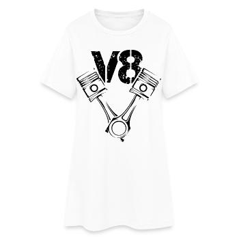 Moteur à piston Illustration V8 Symbole icône Logo - Robe T-shirt Femme - blanc - Devant