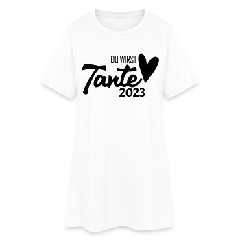 Tante 2023 - Werdende Tante - Tante werden - Frauen T-Shirt-Kleid - Weiß - Vorne